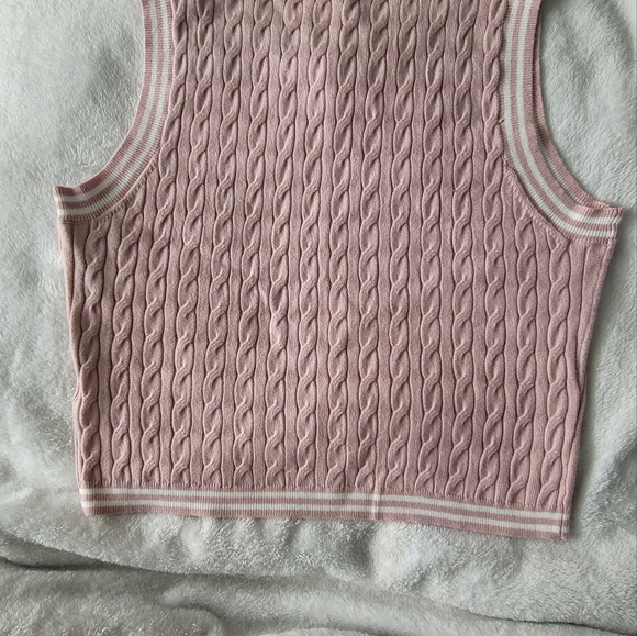 Nwt-SINCERELY JULES Light Pink Cable Knit Sleeveless Top..Read Post - Picture 5 of 6